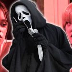 Collage of Scream movie actors in telephony scenes