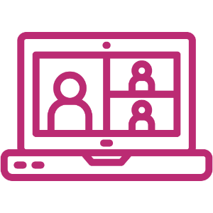 Icon of zoom meeting on a laptop