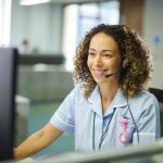 Healthcare IT professional replacing aging copper POTS lines with a modern cloud-based communication system