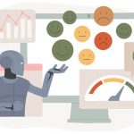 Robot analyzing data and reviews, representing FluentStream’s New Sentiment Analysis